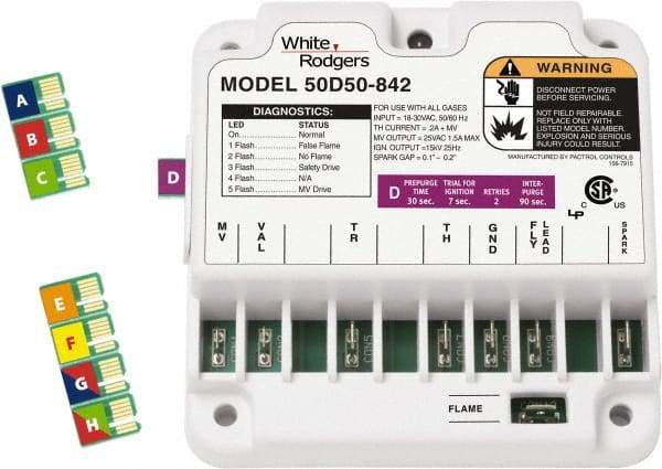 White-Rodgers - 24 VAC, 0.25 Amp, Universal Direct Spark Ignition Control - For Use with Gas Fired Nonintegrated, Forced Air Furnaces, Boilers & Cooking Appliances - Eagle Tool & Supply