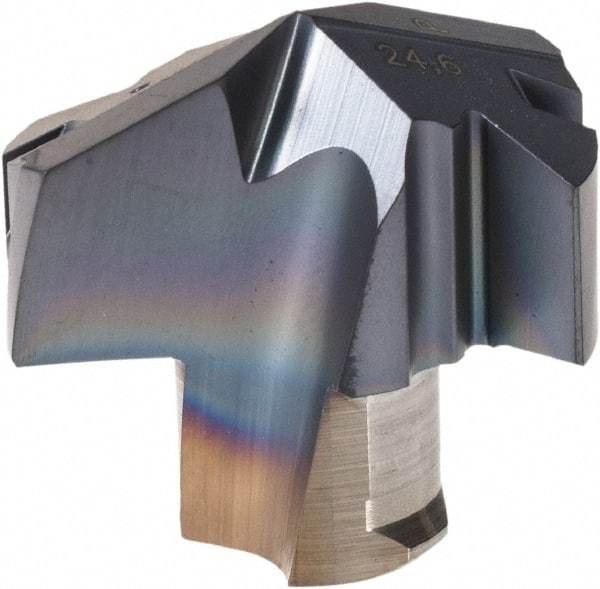 Iscar - Series ICP, 0.969" Diam Grade IC908 140° Replaceable Drill Tip - Carbide, TiAlN Finish, 24 Seat Size, Through Coolant - Eagle Tool & Supply
