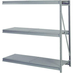 Lyon - 3 Shelf Add-On Solid Deck Steel Shelving - 10,000 Lb Capacity, 72" Wide x 72" High x 36" Deep, Dove Gray - Eagle Tool & Supply