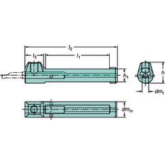 CXS-A1000-08 Cylindrical Shank With Flat To CoroTurn® XS Adaptor - Eagle Tool & Supply