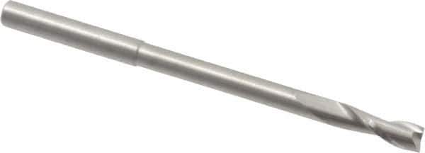 RobbJack - 3/16", 1/2" LOC, 3/16" Shank Diam, 3" OAL, 2 Flute, Solid Carbide Square End Mill - Single End, Uncoated, Spiral Flute, 30° Helix, Centercutting, Right Hand Cut, Right Hand Flute, Series EX-204 - Eagle Tool & Supply