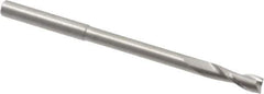 RobbJack - 3/16", 1/2" LOC, 3/16" Shank Diam, 3" OAL, 2 Flute, Solid Carbide Square End Mill - Single End, Uncoated, Spiral Flute, 30° Helix, Centercutting, Right Hand Cut, Right Hand Flute, Series EX-204 - Eagle Tool & Supply