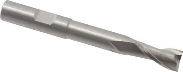 RobbJack - 3/8", 3/4" LOC, 3/8" Shank Diam, 3-1/4" OAL, 2 Flute, Solid Carbide Square End Mill - Single End, Uncoated, Spiral Flute, 30° Helix, Centercutting, Right Hand Cut, Right Hand Flute, Series EX-204 - Eagle Tool & Supply