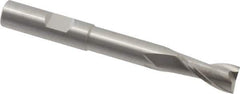 RobbJack - 3/8", 3/4" LOC, 3/8" Shank Diam, 3-1/4" OAL, 2 Flute, Solid Carbide Square End Mill - Single End, Uncoated, Spiral Flute, 30° Helix, Centercutting, Right Hand Cut, Right Hand Flute, Series EX-204 - Eagle Tool & Supply