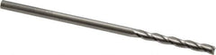 RobbJack - 1/8", 1" LOC, 1/8" Shank Diam, 3" OAL, 3 Flute, Solid Carbide Square End Mill - Single End, Uncoated, Spiral Flute, 30° Helix, Centercutting, Right Hand Cut, Right Hand Flute, Series TL-303 - Eagle Tool & Supply