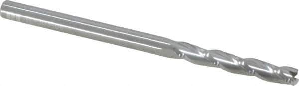 RobbJack - 3/16", 1-1/8" LOC, 3/16" Shank Diam, 3" OAL, 3 Flute, Solid Carbide Square End Mill - Single End, Uncoated, Spiral Flute, 30° Helix, Centercutting, Right Hand Cut, Right Hand Flute, Series TL-303 - Eagle Tool & Supply
