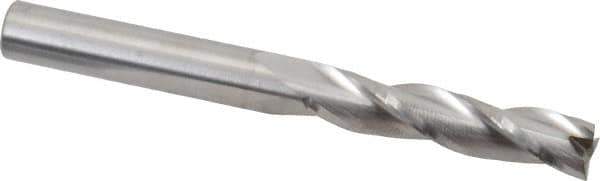 RobbJack - 5/16", 1-3/8" LOC, 5/16" Shank Diam, 3-1/8" OAL, 3 Flute, Solid Carbide Square End Mill - Single End, Uncoated, Spiral Flute, 30° Helix, Centercutting, Right Hand Cut, Right Hand Flute, Series TL-303 - Eagle Tool & Supply