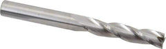 RobbJack - 5/16", 1-3/8" LOC, 5/16" Shank Diam, 3-1/8" OAL, 3 Flute, Solid Carbide Square End Mill - Single End, Uncoated, Spiral Flute, 30° Helix, Centercutting, Right Hand Cut, Right Hand Flute, Series TL-303 - Eagle Tool & Supply