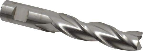 RobbJack - 3/4", 3" LOC, 3/4" Shank Diam, 5" OAL, 3 Flute, Solid Carbide Square End Mill - Single End, Uncoated, Spiral Flute, 30° Helix, Centercutting, Right Hand Cut, Right Hand Flute, Series TL-303 - Eagle Tool & Supply