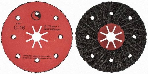 Value Collection - 7" Diam 7/8" Hole 16 Grit Fiber Disc - Very Coarse Grade, Silicon Carbide, 8,000 Max RPM - Eagle Tool & Supply