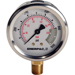 Enerpac - Hydraulic Pressure Gages & Adapters Type: Glycerine Filled Pressure Rating: 600 - Eagle Tool & Supply