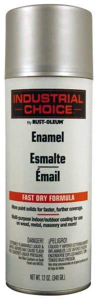 Rust-Oleum - Dull Aluminum, Enamel Spray Paint - 8 to 12 Sq Ft per Can, 12 oz Container - Eagle Tool & Supply