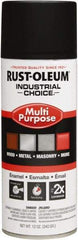 Rust-Oleum - Black, Flat, Enamel Spray Paint - 8 to 12 Sq Ft per Can, 16 oz Container, Use on Drums, Equipment & Color Coding, Furniture, Ladders, Lockers, Motors, Stenciling, Tools - Eagle Tool & Supply