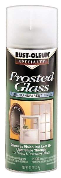 Rust-Oleum - 12 oz Frosted Glass Flat Finish Alkyd Enamel Paint - 8 to 10 Sq Ft per Gal, Interior, Direct to Metal - Eagle Tool & Supply