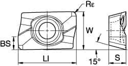 Kennametal - ADCT2328 LD Grade KCPK30 Carbide Milling Insert - TiN/TiCN/Al2O3 Finish, 0.1772" Thick, 0.8mm Corner Radius - Eagle Tool & Supply