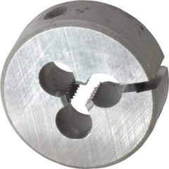 Made in USA - #10-24 UNC Thread, 1" Outside Diam High Speed Steel Round Die - 3/8" Thick, Right Hand Thread, Adjustable - Exact Industrial Supply