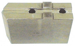 H & R Manufacturing - 6" Chuck Capacity, Tongue & Groove Attachment, Square Soft Lathe Chuck Jaw - Steel, 1-1/2" Btw Mount Hole Ctrs, 3-3/16" Long x 1-1/4" Wide x 1-5/8" High, 5/16" Groove - Eagle Tool & Supply
