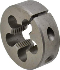 Made in USA - 5/8-18 UNF Thread, 1-1/2" Outside Diam High Speed Steel Round Die - 1/2" Thick, Right Hand Thread, Adjustable - Exact Industrial Supply