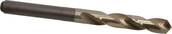 Chicago-Latrobe - 17/32" Drill, 118° Point, Cobalt Silver Deming & Reduced Shank Drill Bit - Oxide/Gold Finish, 6" OAL, Straight Shank, 3-1/8" Flute Length, Right Hand Cut, Split Point, Spiral Flute, Regular Spiral - Eagle Tool & Supply