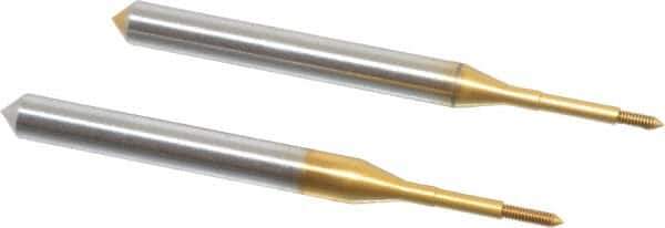 Balax - 2 Piece, M1.20 x 0.250 Thread Size, High Speed Tool Steel Miniature Plug Thread Go No Go Gage Set - 0.0409 Inch Go Pitch, 0.042 Inch No Go Pitch - Eagle Tool & Supply
