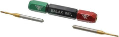 Balax - 2 Piece, M1.40 x 0.300 Thread Size, High Speed Tool Steel Miniature Plug Thread Go No Go Gage Set - 0.0474 Inch Go Pitch, 0.0487 Inch No Go Pitch - Eagle Tool & Supply