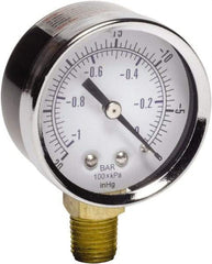 Gast - 1/4 NPT Air Compressor Vacuum Gauge - 2" Diam, Use with Gast 0211/0523 Rotary Vane Units - Eagle Tool & Supply