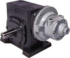 Gast - 1.7 hp Reversible Base Air Actuated Motor - 60:1 Gear Ratio, 50 Max RPM, 2-3/4" Shaft Length, 1-1/4" Shaft Diam - Eagle Tool & Supply
