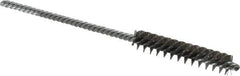 Made in USA - 5/16" Diam Helical Stainless Steel Tube Brush - Double Spiral, 0.005" Filament Diam, 1-1/2" Brush Length, 4" OAL, 1/8" Diam Galvanized Steel Shank - Eagle Tool & Supply