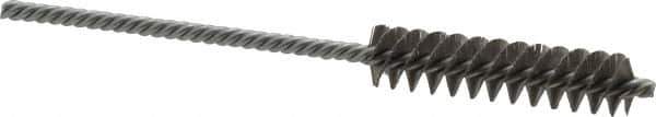 Made in USA - 3/8" Diam Helical Stainless Steel Tube Brush - Double Spiral, 0.005" Filament Diam, 1-1/2" Brush Length, 4" OAL, 1/8" Diam Galvanized Steel Shank - Eagle Tool & Supply