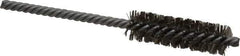 Made in USA - 5/8" Diam Helical Stainless Steel Tube Brush - Double Spiral, 0.005" Filament Diam, 2" Brush Length, 5" OAL, 0.208" Diam Galvanized Steel Shank - Eagle Tool & Supply