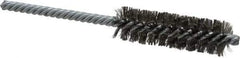 Made in USA - 3/4" Diam Helical Stainless Steel Tube Brush - Double Spiral, 0.006" Filament Diam, 2-1/2" Brush Length, 5-1/2" OAL, 0.237" Diam Galvanized Steel Shank - Eagle Tool & Supply