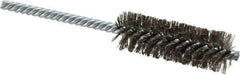 Made in USA - 7/8" Diam Helical Stainless Steel Tube Brush - Double Spiral, 0.006" Filament Diam, 2-1/2" Brush Length, 5-1/2" OAL, 0.237" Diam Galvanized Steel Shank - Eagle Tool & Supply
