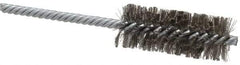 Made in USA - 1" Diam Helical Stainless Steel Tube Brush - Double Spiral, 0.006" Filament Diam, 2-1/2" Brush Length, 5-1/2" OAL, 0.237" Diam Galvanized Steel Shank - Eagle Tool & Supply