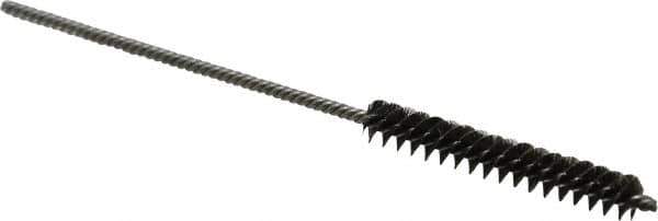 Made in USA - 1/4" Diam Helical Steel Tube Brush - Double Spiral, 0.005" Filament Diam, 1-1/2" Brush Length, 4" OAL, 0.091" Diam Stainless Steel Shank - Eagle Tool & Supply