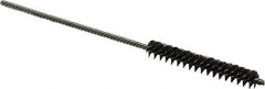 Made in USA - 1/4" Diam Helical Steel Tube Brush - Double Spiral, 0.005" Filament Diam, 1-1/2" Brush Length, 4" OAL, 0.091" Diam Stainless Steel Shank - Eagle Tool & Supply