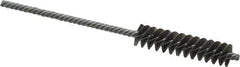 Made in USA - 3/8" Diam Helical Steel Tube Brush - Double Spiral, 0.005" Filament Diam, 1-1/2" Brush Length, 4" OAL, 1/8" Diam Galvanized Steel Shank - Eagle Tool & Supply
