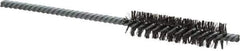 Made in USA - 1/2" Diam Helical Steel Tube Brush - Double Spiral, 0.006" Filament Diam, 2" Brush Length, 5" OAL, 0.162" Diam Galvanized Steel Shank - Eagle Tool & Supply