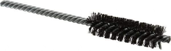 Made in USA - 5/8" Diam Helical Steel Tube Brush - Double Spiral, 0.005" Filament Diam, 2" Brush Length, 5" OAL, 0.208" Diam Galvanized Steel Shank - Eagle Tool & Supply