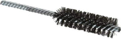 Made in USA - 3/4" Diam Helical Steel Tube Brush - Double Spiral, 0.006" Filament Diam, 2-1/2" Brush Length, 5-1/2" OAL, 0.237" Diam Galvanized Steel Shank - Eagle Tool & Supply