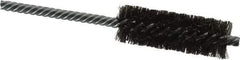 Made in USA - 7/8" Diam Helical Steel Tube Brush - Double Spiral, 0.006" Filament Diam, 2-1/2" Brush Length, 5-1/2" OAL, 0.237" Diam Galvanized Steel Shank - Eagle Tool & Supply