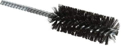 Made in USA - 1" Diam Helical Steel Tube Brush - Double Spiral, 0.006" Filament Diam, 2-1/2" Brush Length, 5-1/2" OAL, 0.237" Diam Galvanized Steel Shank - Eagle Tool & Supply