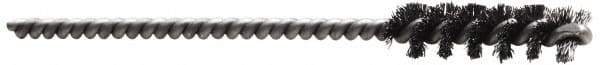 Made in USA - 1-1/2" Diam Helical Nylon Tube Brush - 0.022" Filament Diam, 1" Brush Length, 3-1/2" OAL, 1/4" Diam Stainless Steel Shank - Eagle Tool & Supply
