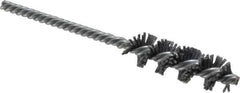 Made in USA - 5/8" Diam Helical Nylon Tube Brush - Single Spiral, 0.04" Filament Diam, 2" Brush Length, 5" OAL, 0.209" Diam Galvanized Steel Shank - Eagle Tool & Supply