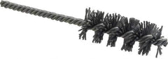 Made in USA - 1" Diam Helical Nylon Tube Brush - Single Spiral, 0.04" Filament Diam, 2-1/2" Brush Length, 5-1/2" OAL, 15/64" Diam Galvanized Steel Shank - Eagle Tool & Supply