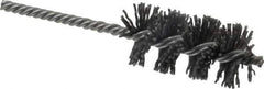 Made in USA - 1-1/4" Diam Helical Nylon Tube Brush - Single Spiral, 0.04" Filament Diam, 2-1/2" Brush Length, 5-1/2" OAL, 15/64" Diam Galvanized Steel Shank - Eagle Tool & Supply