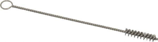 PRO-SOURCE - 3/4" Long x 3/16" Diam Stainless Steel Twisted Wire Bristle Brush - Single Spiral, 4" OAL, 0.003" Wire Diam, 0.062" Shank Diam - Eagle Tool & Supply
