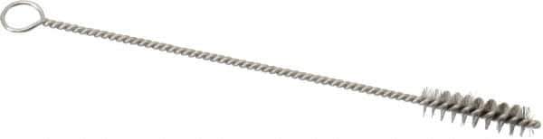 PRO-SOURCE - 3/4" Long x 7/32" Diam Stainless Steel Twisted Wire Bristle Brush - Single Spiral, 4" OAL, 0.003" Wire Diam, 0.062" Shank Diam - Eagle Tool & Supply