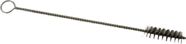 PRO-SOURCE - 3/4" Long x 1/4" Diam Stainless Steel Twisted Wire Bristle Brush - Single Spiral, 4" OAL, 0.003" Wire Diam, 0.062" Shank Diam - Eagle Tool & Supply