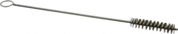 PRO-SOURCE - 2" Long x 7/16" Diam Stainless Steel Twisted Wire Bristle Brush - Single Spiral, 8" OAL, 0.006" Wire Diam, 0.11" Shank Diam - Eagle Tool & Supply