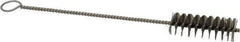 PRO-SOURCE - 2-1/2" Long x 13/16" Diam Stainless Steel Twisted Wire Bristle Brush - Single Spiral, 9" OAL, 0.008" Wire Diam, 0.142" Shank Diam - Eagle Tool & Supply